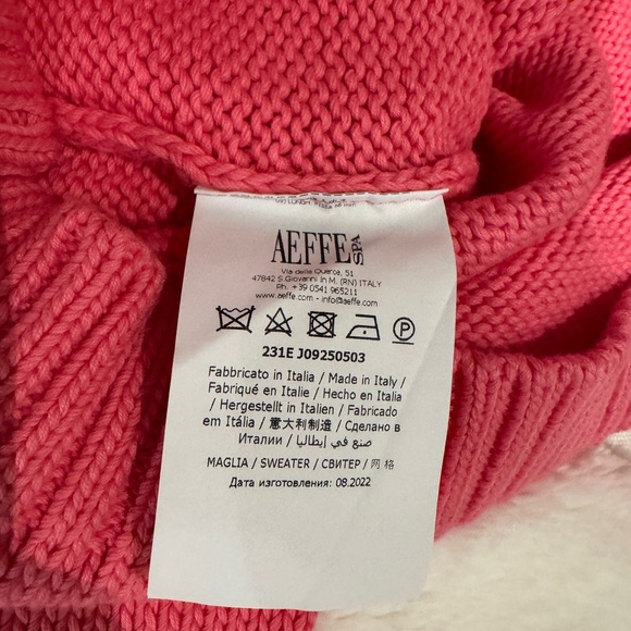 Moschino Pink Crewneck Sweater with Yellow Smiley Face Brand New with Tags 😃 - Picture 6 of 9